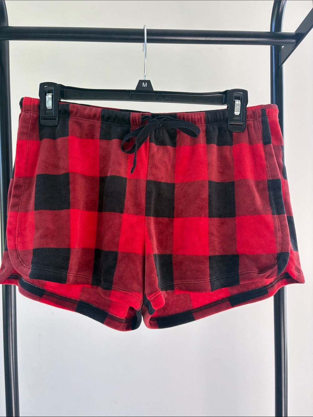 Cynthia Rowley Women's Red & Black Plaid Lounge Shorts